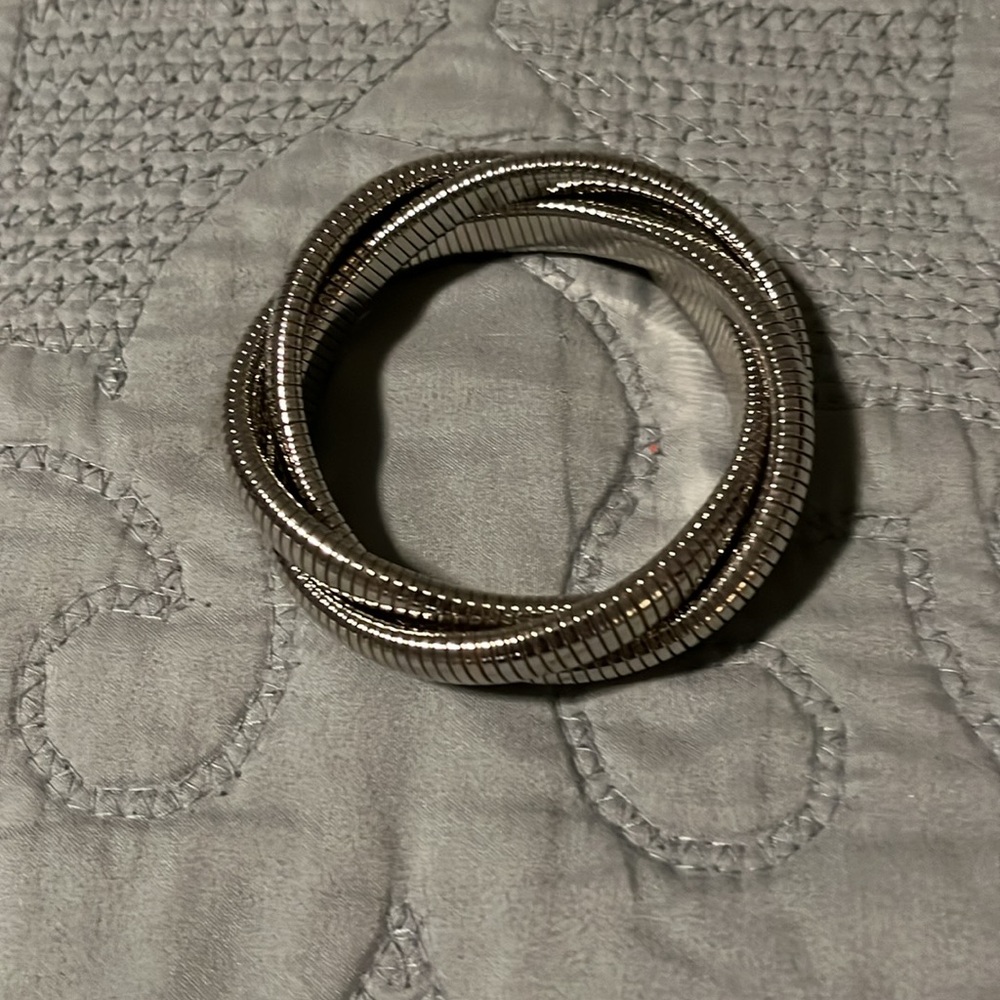 Silver Triple Coil Stretch Bracelet NWOT